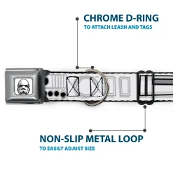 Star Wars Stormtrooper Face Full Color White/Black/Grays Seatbelt Buckle Collar - Star Wars Stormtroopers Utility Belt2 Bounding White/Grays/Black