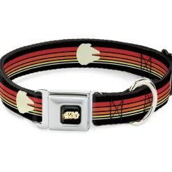 STAR WARS Stripe Logo Full Color Black/Multi Color Seatbelt Buckle Collar - Star Wars Millennium Falcon Stripe Black/Multi Color