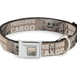 Star Wars The Child Sitting Pose PRECIOUS CARGO CLOSE-UP Full Color Tan/White Seatbelt Buckle Collar - Star Wars The Child Sitting Pose PRECIOUS CARGO Tan/White