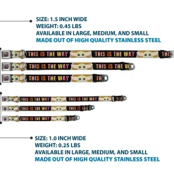 Star Wars THE CHILD Text Full Color Full Color Black/Multi Color Seatbelt Buckle Collar - Star Wars The Child Chibi Pod Pose THIS IS THE WAY Black/Multi Color