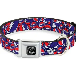 Steal Your Face Seatbelt Buckle Collar - Steal Your Face Stacked Red/White/Blue