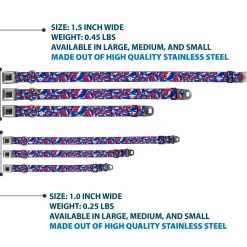 Steal Your Face Seatbelt Buckle Collar - Steal Your Face Stacked Red/White/Blue