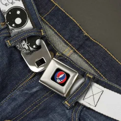Steal Your Face Seatbelt Belt - Space Your Face White/Black Webbing