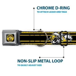 SUPER BEE Logo Full Color Black/Yellow/White Seatbelt Buckle Collar - SUPER BEE Logo/Stripes Black/Yellow/White