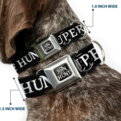 SUPERNATURAL JOIN THE HUNT Icons Logo Full Color Black/White Seatbelt Buckle Collar - SUPERNATURAL JOIN THE HUNT Icons Logo/Pentagrams Black/White