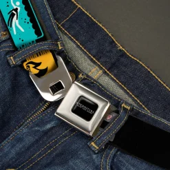 SUPERNATURAL-JOIN THE HUNT Full Color Black White Seatbelt Belt - Supernatural SAVING PEOPLE-HUNTING THINGS-FAMILY BUSINESS Blocks Black/Teal/Gold/Purple/White Webbing