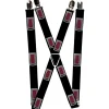 Suspenders - 1.0" - 1972 CAMARO "C" Hood Emblem Black Silver Reds