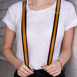 Suspenders - 1.0" - 426 HEMI Badge Stripes Orange Black White