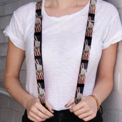 Suspenders - 1.0" - American Eagle Flags