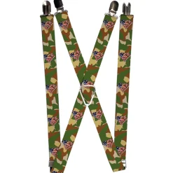 Suspenders - 1.0" - Americana Superman Shield Camo Olive