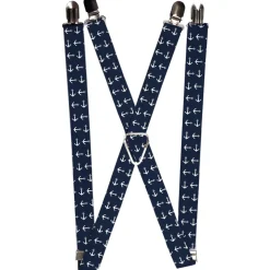 Suspenders - 1.0" - Anchors Navy/White