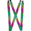 Suspenders - 1.0" - Animal Skins Rainbow/Black