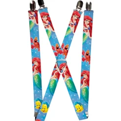 Suspenders - 1.0" - Ariel, Flounder & Sebastian Sparkles Blue
