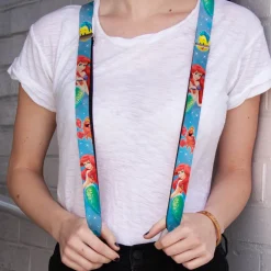 Suspenders - 1.0" - Ariel, Flounder & Sebastian Sparkles Blue