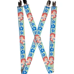Suspenders - 1.0" - Ariel Poses Hibiscus Yellow Blues