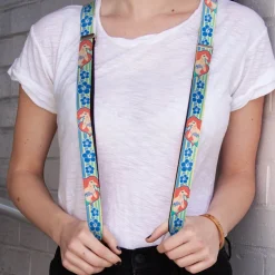 Suspenders - 1.0" - Ariel Poses Hibiscus Yellow Blues