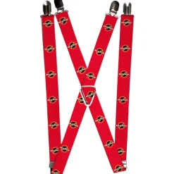 Suspenders - 1.0" - BAZINGA! Logo Burgundy