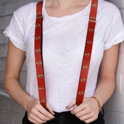 Suspenders - 1.0" - BAZINGA! Logo Burgundy