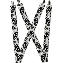 Suspenders - 1.5" - Brass Knuckles White/Gray/Black