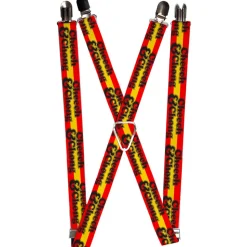 Suspenders - 1.0" - CHEECH & CHONG Text Logo Stripe Red Yellow Black