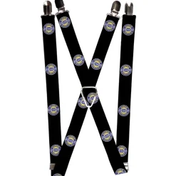Suspenders - 1.0" - CHEVROLET SUPER SERVICE Logo Black Blue Yellow White