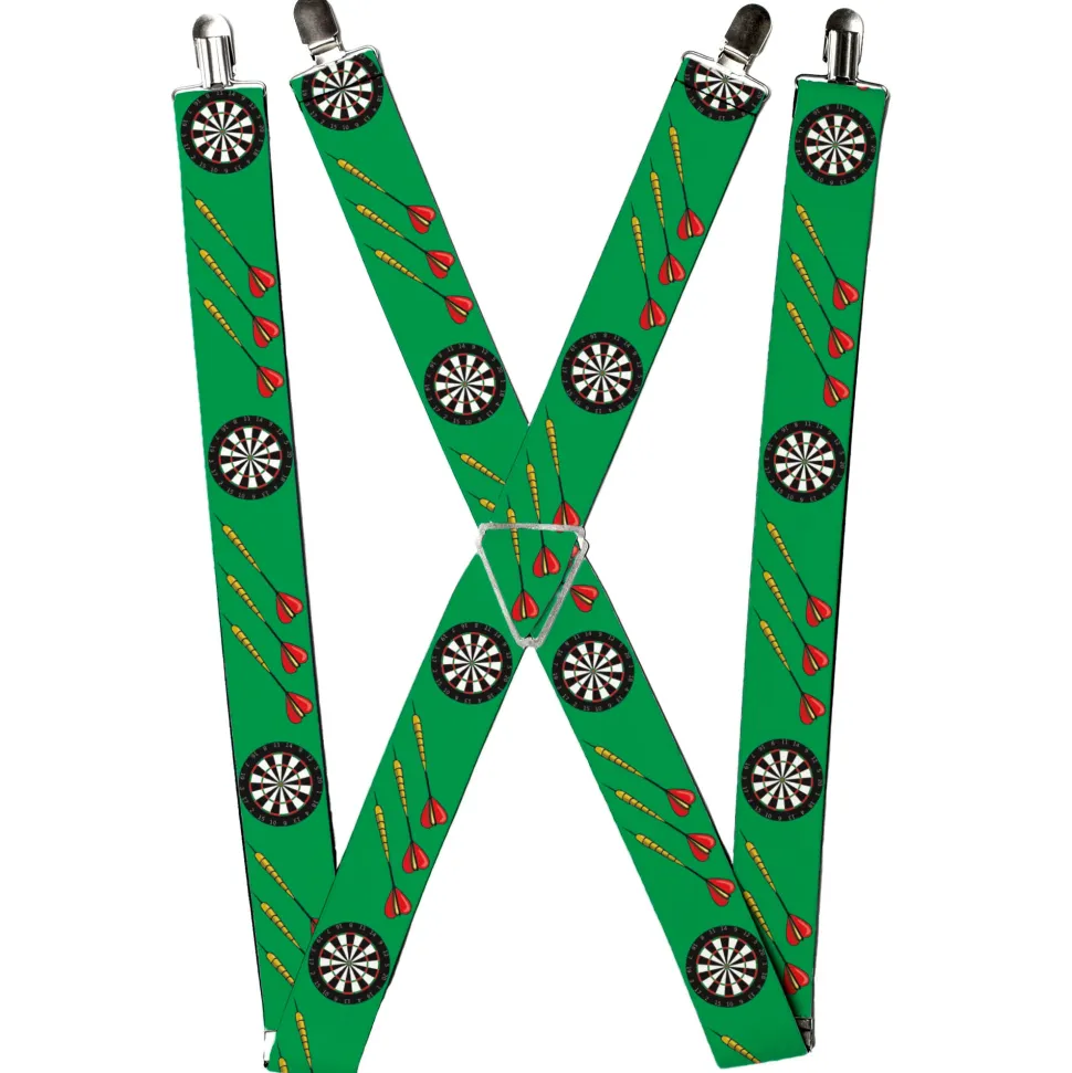 Suspenders - 1.5" - Darts Green/Multi Color