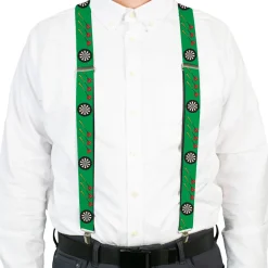 Suspenders - 1.5" - Darts Green/Multi Color