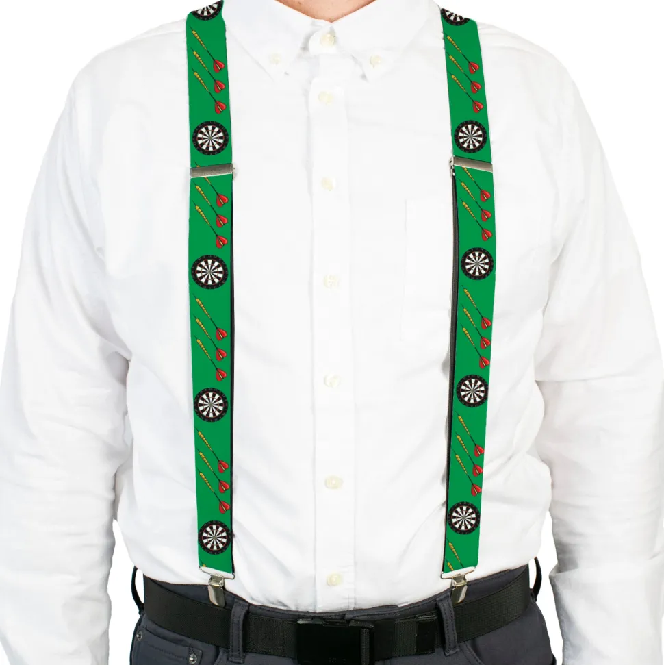 Suspenders - 1.5" - Darts Green/Multi Color