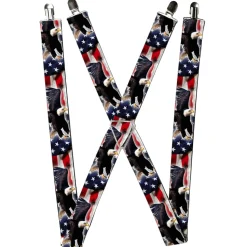 Suspenders - 1.5" - Flying Eagle/American Flag