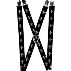 Suspenders - 1.0" - Ford Mustang w Bars Logo REPEAT