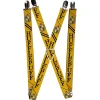 Suspenders - 1.0" - HUFFLEPUFF Crest Stripe2 Yellow Black