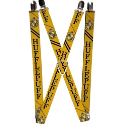 Suspenders - 1.0" - HUFFLEPUFF Crest Stripe2 Yellow Black