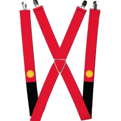 Suspenders - 1.5" - Mickey Mouse Bounding Buttons Black/Red/Yellows