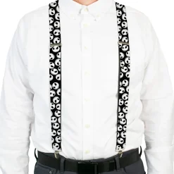 Suspenders - 1.5" - NBC Jack Expressions Scattered Black/White
