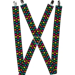 Suspenders - 1.5" - Paw Print Black/Multi Color