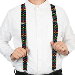 Suspenders - 1.5" - Paw Print Black/Multi Color
