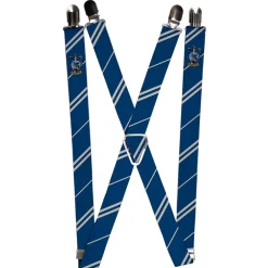 Suspenders - 1.0" - RAVENCLAW Crest Stripe Blue Gray