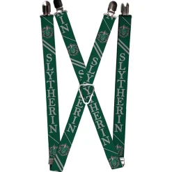 Suspenders - 1.0" - SLYTHERIN Crest Stripe2 Green Gray