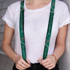 Suspenders - 1.0" - SLYTHERIN Crest Stripe2 Green Gray