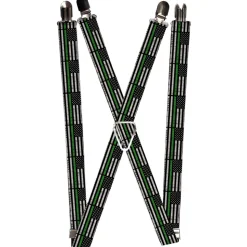 Suspenders - 1.0" - Thin Green Line Flag Weathered Black/Gray/Green