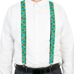 Suspenders - 1.5" - Vivid Pineapples Scattered Blue
