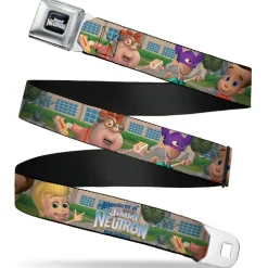 The Adventures of Jimmy Neutron Logo Full Color Black/Blues Full Color Seatbelt Belt - THE ADVENTURES OF JIMMY NEUTRON Group School Pose Webbing