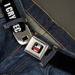 THE BIG BANG THEORY Full Color Black White Red Seatbelt Belt - Sheldon I CRY BECAUSE OTHERS ARE STUPID/THAT MAKES ME SAD Black/White Webbing