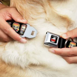 THE BIG BANG THEORY Full Color Black White Red Seatbelt Buckle Collar - Big Bang Theory Chibi Characters Black