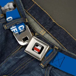 THE BIG BANG THEORY Full Color Black White Red Seatbelt Belt - Sheldon I CRY BECAUSE OTHERS ARE STUPID/THAT MAKES ME SAD Blue/White Webbing