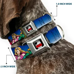 THE BIG BANG THEORY Full Color Black White Red Seatbelt Buckle Collar - The Big Bang Theory Superhero Characters Group Blue Dot Fade