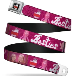 THE BIG BANG THEORY Full Color Black White Red Seatbelt Belt - Amy & Penny Sketch/Portrait BESTIES Pinks/White Webbing