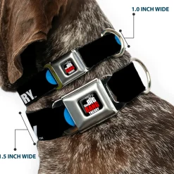 THE BIG BANG THEORY Full Color Black White Red Seatbelt Buckle Collar - THE BIG BANG THEORY DNA/Atom/E/Radiation Black