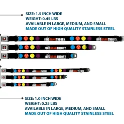 THE BIG BANG THEORY Full Color Black White Red Seatbelt Buckle Collar - THE BIG BANG THEORY DNA/Atom/E/Radiation Black