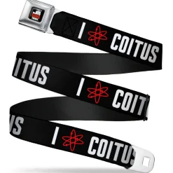 THE BIG BANG THEORY Full Color Black White Red Seatbelt Belt - I "ATOM" COITUS Black/White/Red Webbing